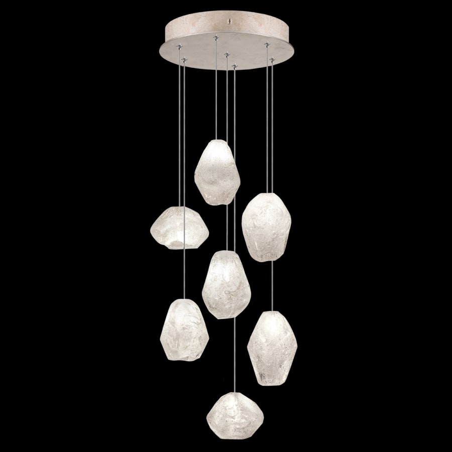 Fine Art Handcrafted Lighting Natural Inspirations 7 Light 14" Wide LED Crystal Multi Light Pendant