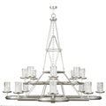 Fine Art Handcrafted Lighting Liaison Sixteen-Light Foyer Pendant with Bold Metal Accents and Hand-Blown Glass Shades