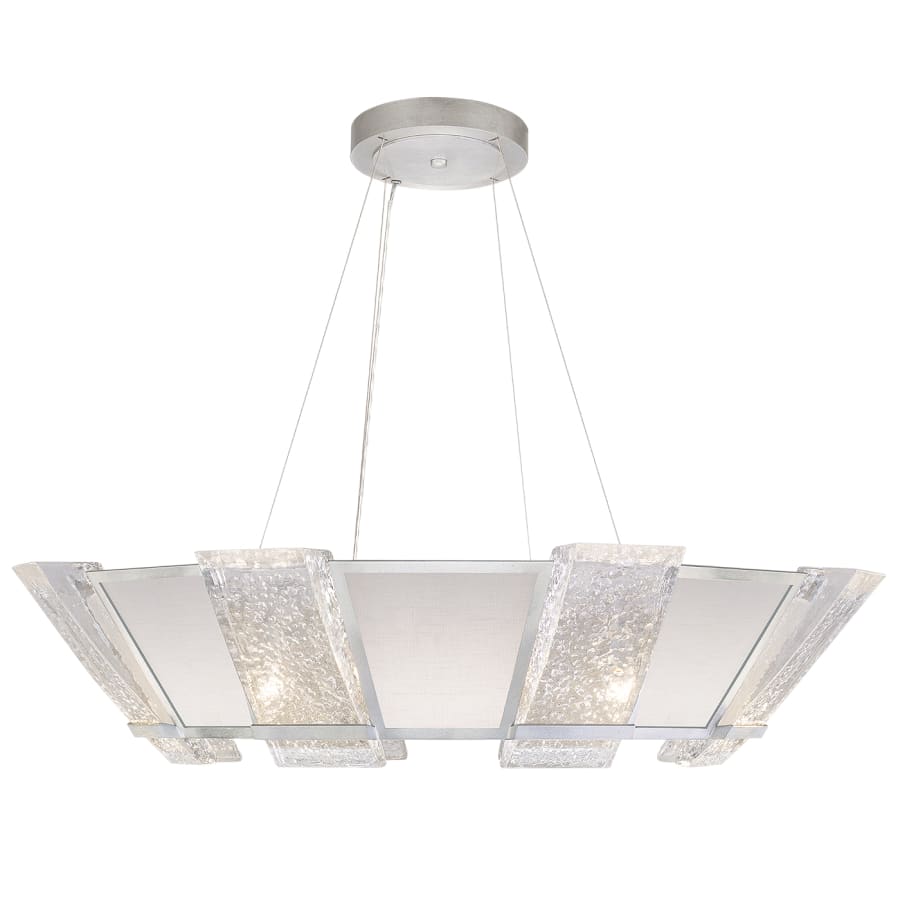Fine Art Handcrafted Lighting Crownstone 16 Light 38" Wide Drum Chandelier with Linen Shade