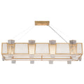 Fine Art Handcrafted Lighting Crownstone 16 Light 52" Wide Linear Chandelier with Linen Shade