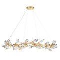 Fine Art Handcrafted Lighting Foret 55" Round Pendant with Hand-cut Faceted Crystal Leaves