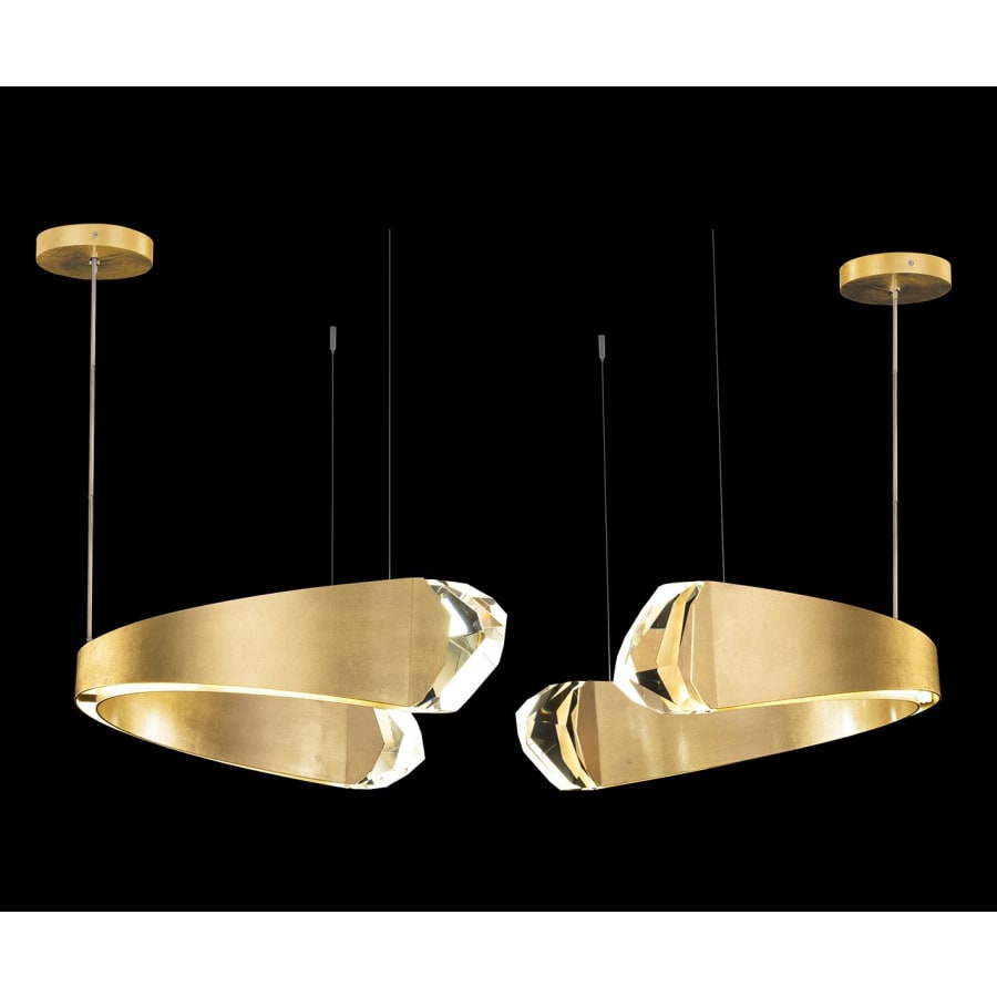 Fine Art Handcrafted Lighting Strata 49" Wide LED Crystal Multi Light Pendant