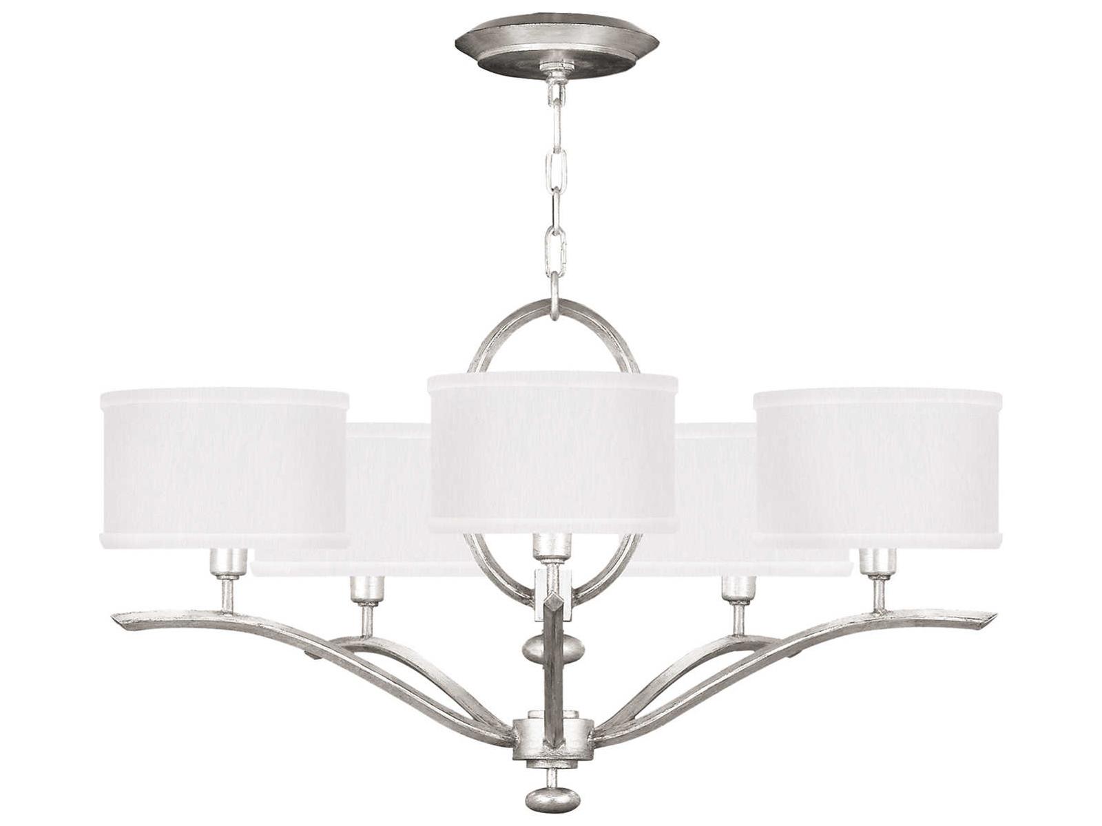 Fine Art Handcrafted Lighting 5-Light Allegretto Chandelier in Silver Leaf