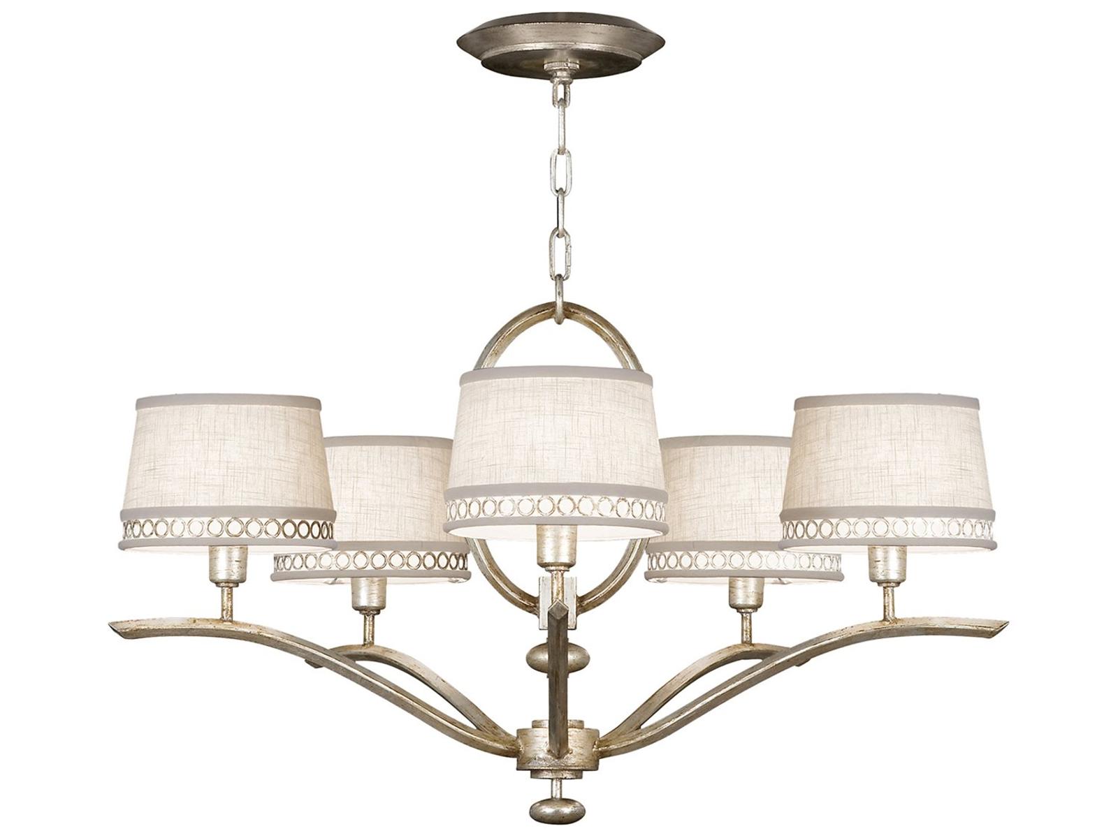 Fine Art Handcrafted Lighting 5-Light Allegretto Empire Chandelier in Platinized Silver Leaf