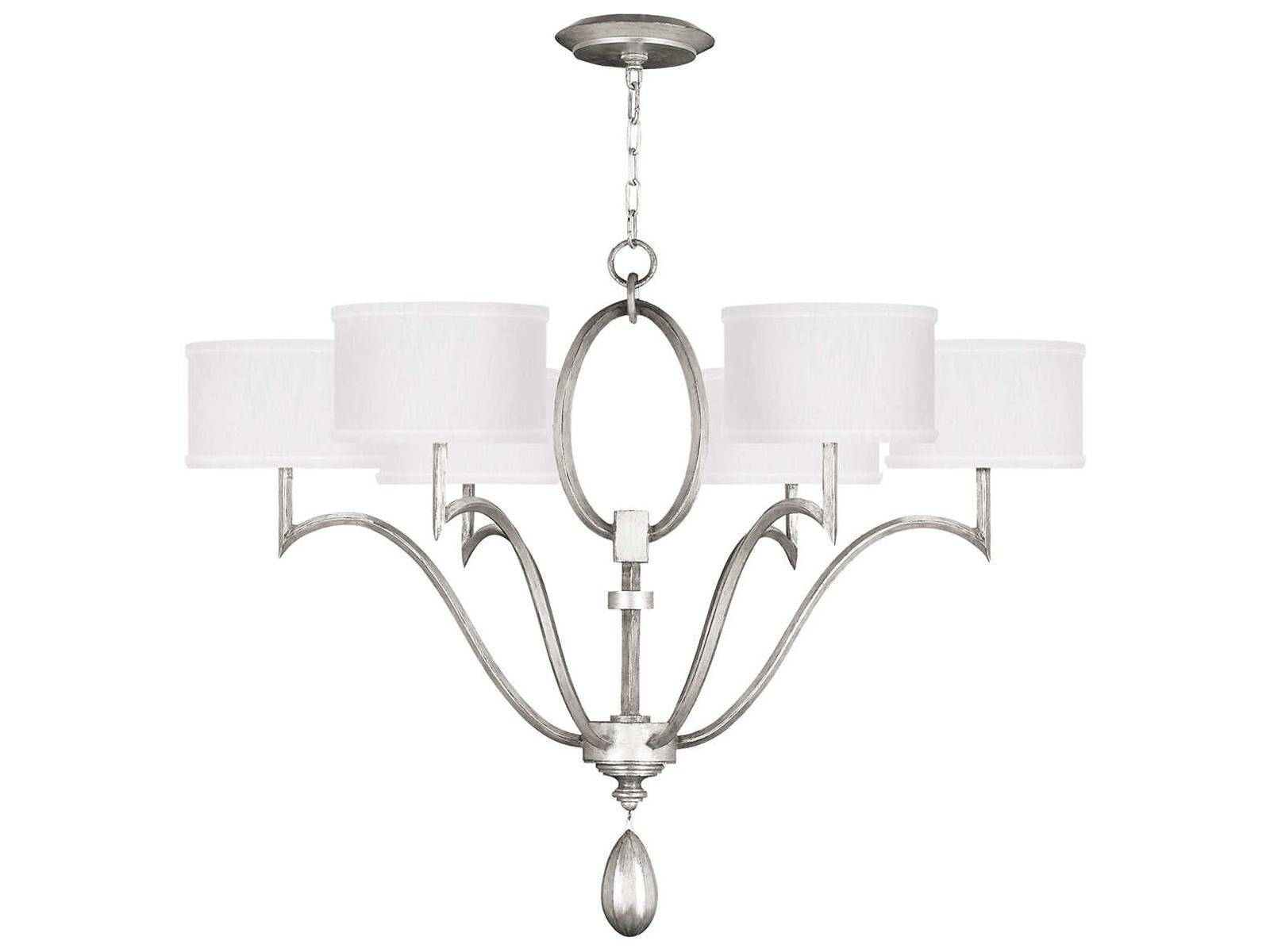 Fine Art Handcrafted Lighting Allegretto 6-Light Drum Chandelier in Silver Leaf