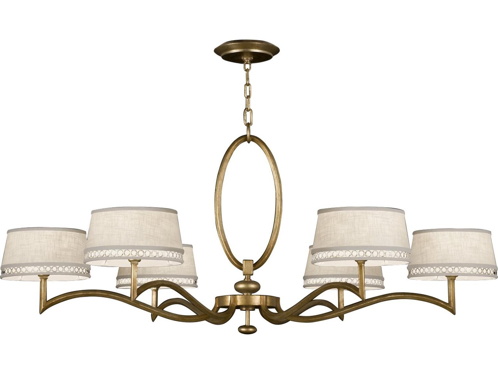Fine Art Handcrafted Lighting Allegretto 6-Light Chandelier in Burnished Gold Leaf