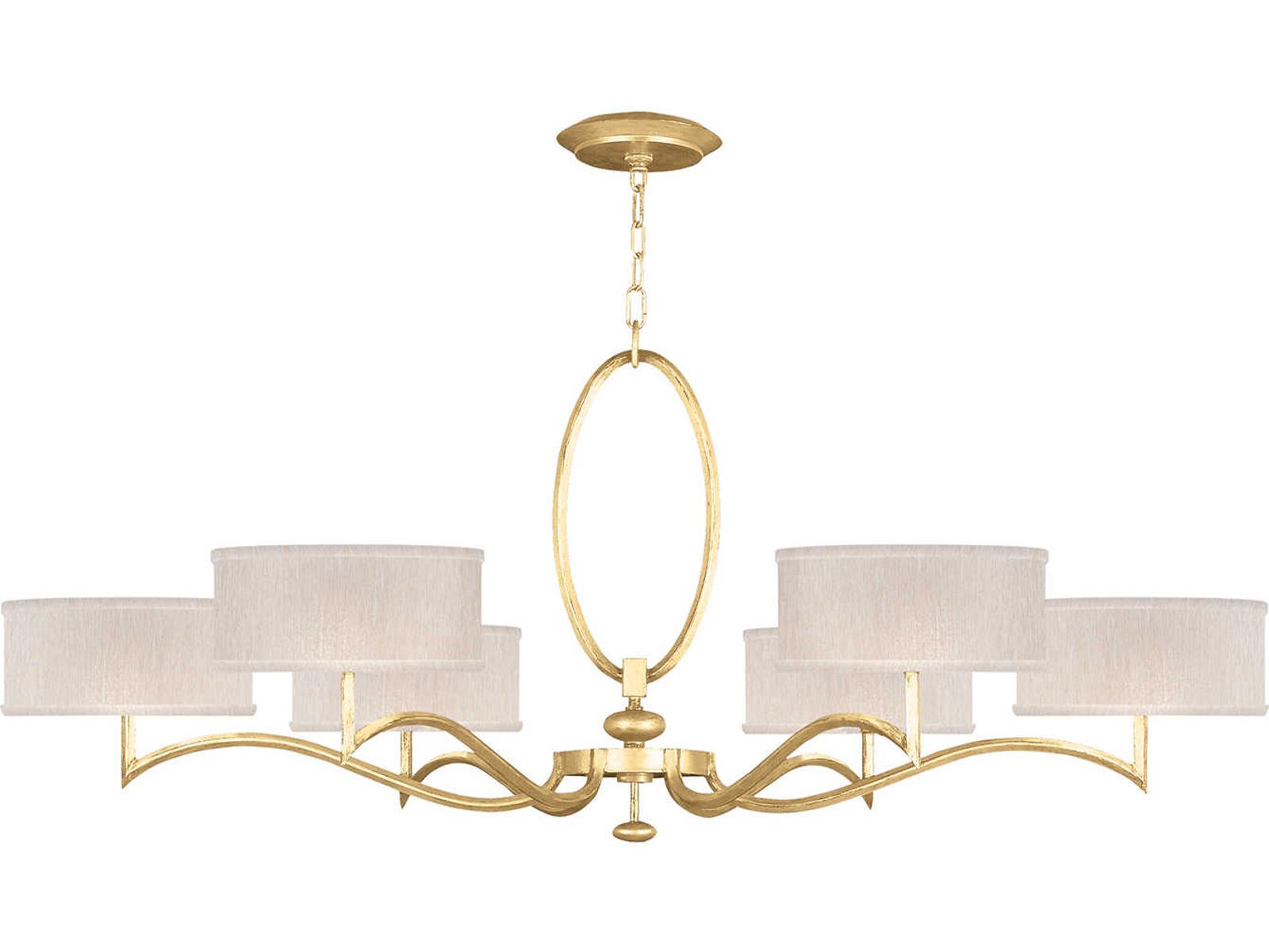 Fine Art Handcrafted Lighting 6-Light Allegretto Drum Chandelier in Gold Leaf