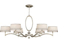 Fine Art Handcrafted Lighting Allegretto 6-Light Chandelier in Platinized Silver Leaf with White Linen Shades