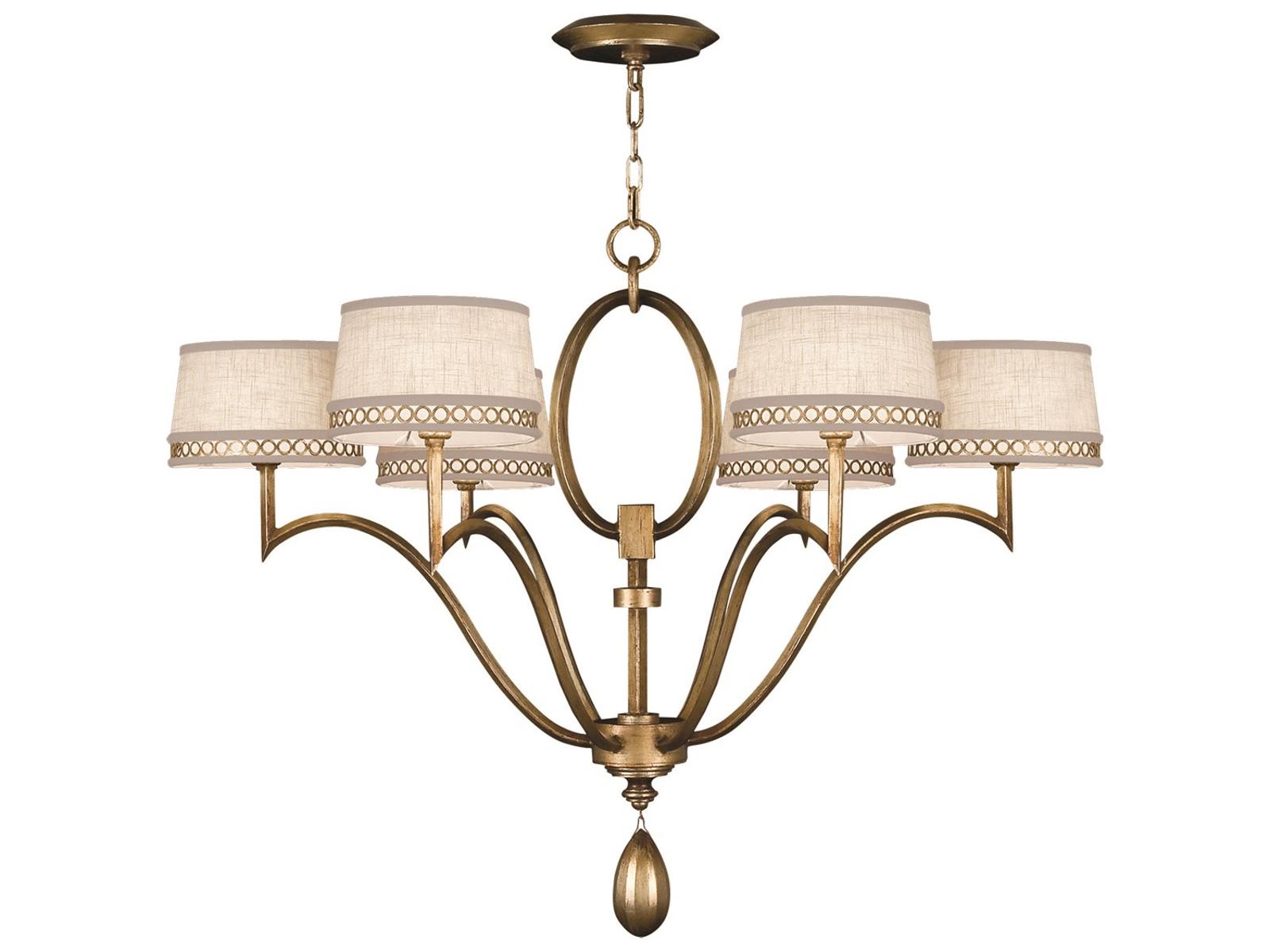 Fine Art Handcrafted Lighting Allegretto 6-Light Chandelier in Burnished Gold Leaf