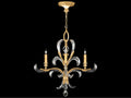 Fine Art Handcrafted Lighting 4-Light Beveled Arcs Chandelier in Gold Leaf with Crystal Accents