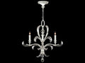 Fine Art Handcrafted Lighting 4-Light Beveled Arcs Chandelier in Silver Leaf with Crystal Accents