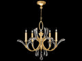Fine Art Handcrafted Lighting Beveled Arcs 5-Light Chandelier Gold Leaf with Crystal
