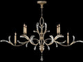 Fine Art Handcrafted Lighting Beveled Arcs 6-Light Oblong Chandelier in Muted Silver Leaf