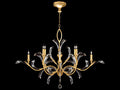 Fine Art Handcrafted Lighting Beveled Arcs 8-Light Gold Leaf Crystal Chandelier
