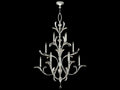 Fine Art Handcrafted Lighting Beveled Arcs 16-Light Silver Leaf Crystal Chandelier