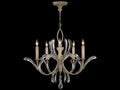 Fine Art Handcrafted Lighting 5-Light Beveled Arcs Round Chandelier in Muted Silver Leaf