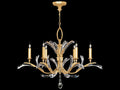 Fine Art Handcrafted Lighting 6-Light Beveled Arcs Chandelier in Gold Leaf with Crystal Accents