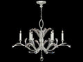 Fine Art Handcrafted Lighting 6-Light Beveled Arcs Chandelier in Silver Leaf with Crystal