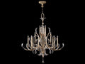 Fine Art Handcrafted Lighting 16-Light Beveled Arcs Chandelier in Muted Silver Leaf