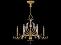 Fine Art Handcrafted Lighting 6-Light Beveled Arcs Chandelier in Gold with Crystal Accents