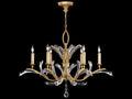Fine Art Handcrafted Lighting 6-Light Beveled Arcs Chandelier in Muted Gold Leaf with Crystal Accents