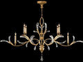 Fine Art Handcrafted Lighting Beveled Arcs 6-Light Oblong Chandelier in Gold