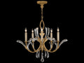 Fine Art Handcrafted Lighting Beveled Arcs 5-Light Chandelier in Gold with Crystal Accents