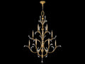 Fine Art Handcrafted Lighting 16-Light Beveled Arcs Round Chandelier in Muted Gold Leaf