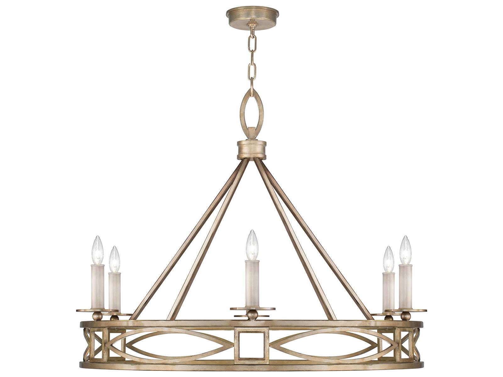 Fine Art Handcrafted Lighting Cienfuegos 6-Light Candelabra Chandelier in Varicolored Gold