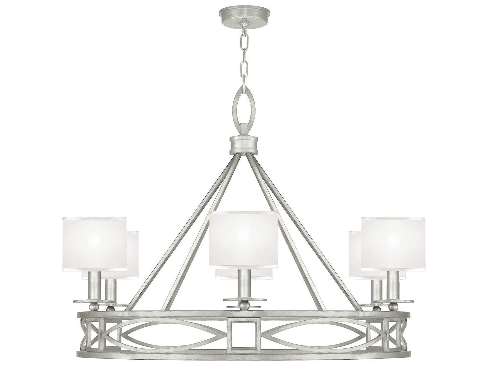Fine Art Handcrafted Lighting Cienfuegos 6-Light Silver Leaf Candelabra Chandelier