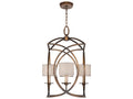 Fine Art Handcrafted Lighting Cienfuegos 4-Light Bronze Empire Chandelier with Greige Shades