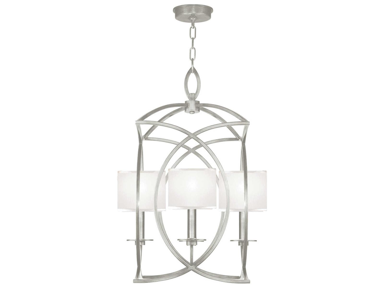 Fine Art Handcrafted Lighting 4-Light Cienfuegos Empire Chandelier in Silver Leaf