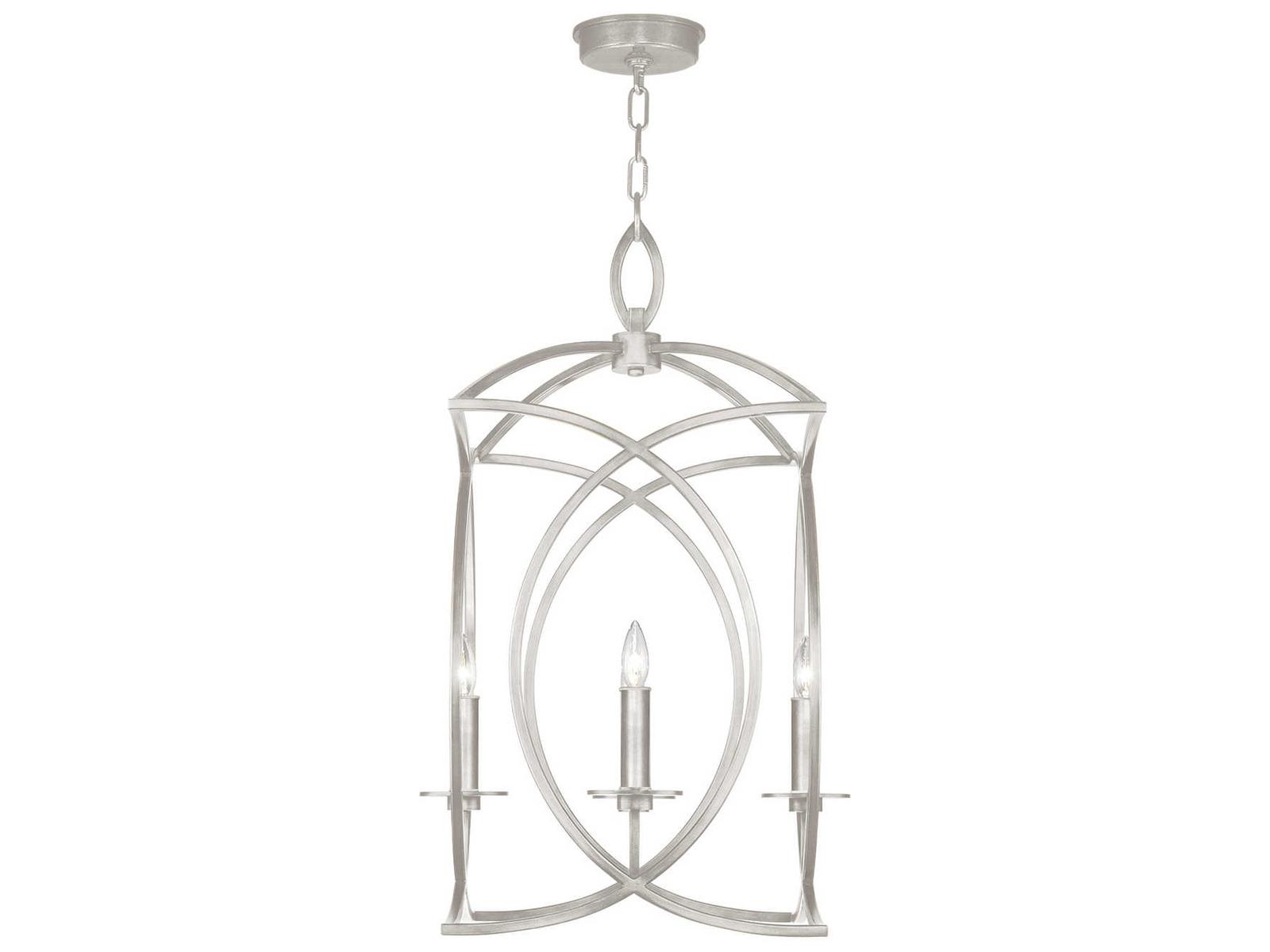 Fine Art Handcrafted Lighting 4-Light Cienfuegos Square Chandelier Silver Leaf