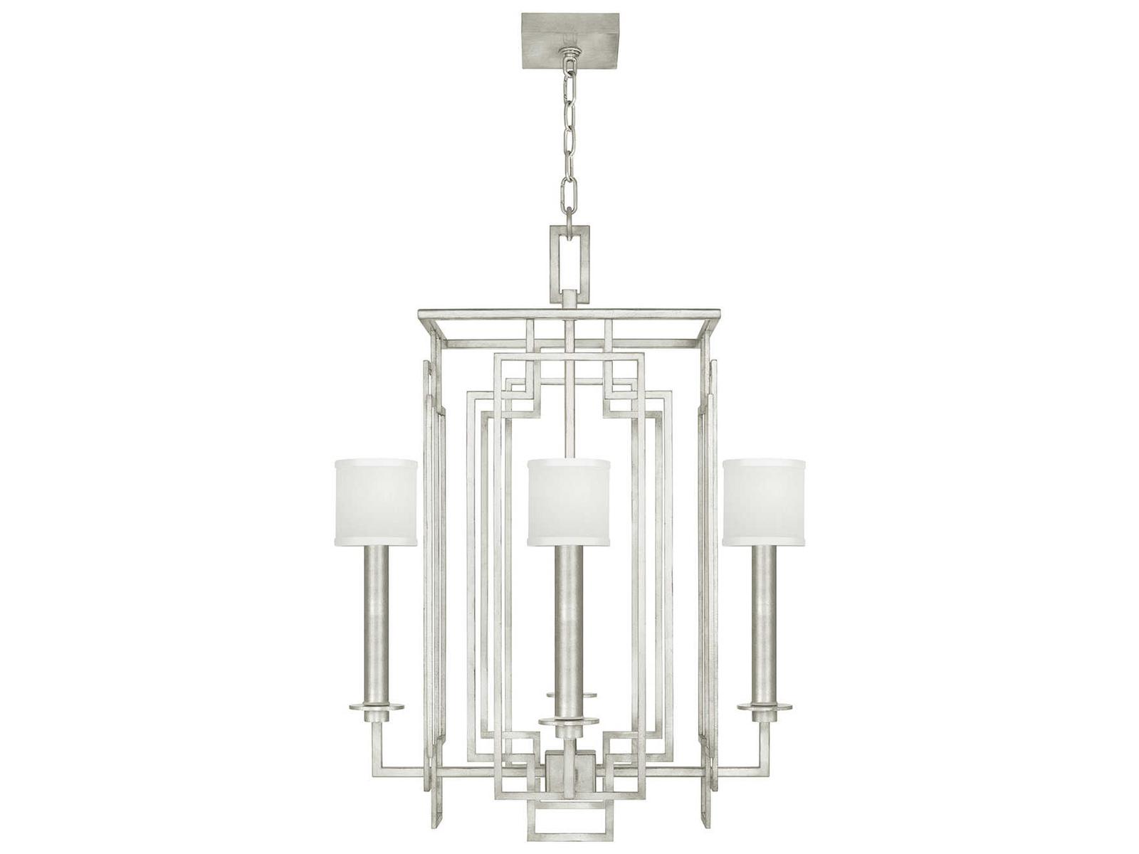 Fine Art Handcrafted Lighting 4-Light Cienfuegos Empire Chandelier in Silver Leaf