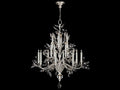 Fine Art Handcrafted Lighting 16-Light Crystal Laurel Candelabra Chandelier in Silver Leaf