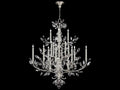 Fine Art Handcrafted Lighting 20-Light Crystal Laurel Chandelier Silver Leaf Finish