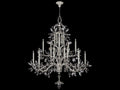 Fine Art Handcrafted Lighting Crystal Laurel 20-Light Candelabra Chandelier in Silver Leaf