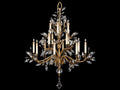 Fine Art Handcrafted Lighting 16-Light Crystal Laurel Candelabra Chandelier in Gold Leaf