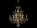 Fine Art Handcrafted Lighting 20-Light Crystal Laurel Chandelier in Antique Warm Gold Leaf