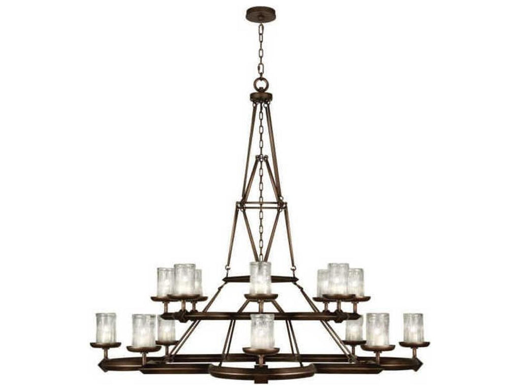 Fine Art Handcrafted Lighting Liaison 16-Light Bronze Candelabra Tiered Chandelier