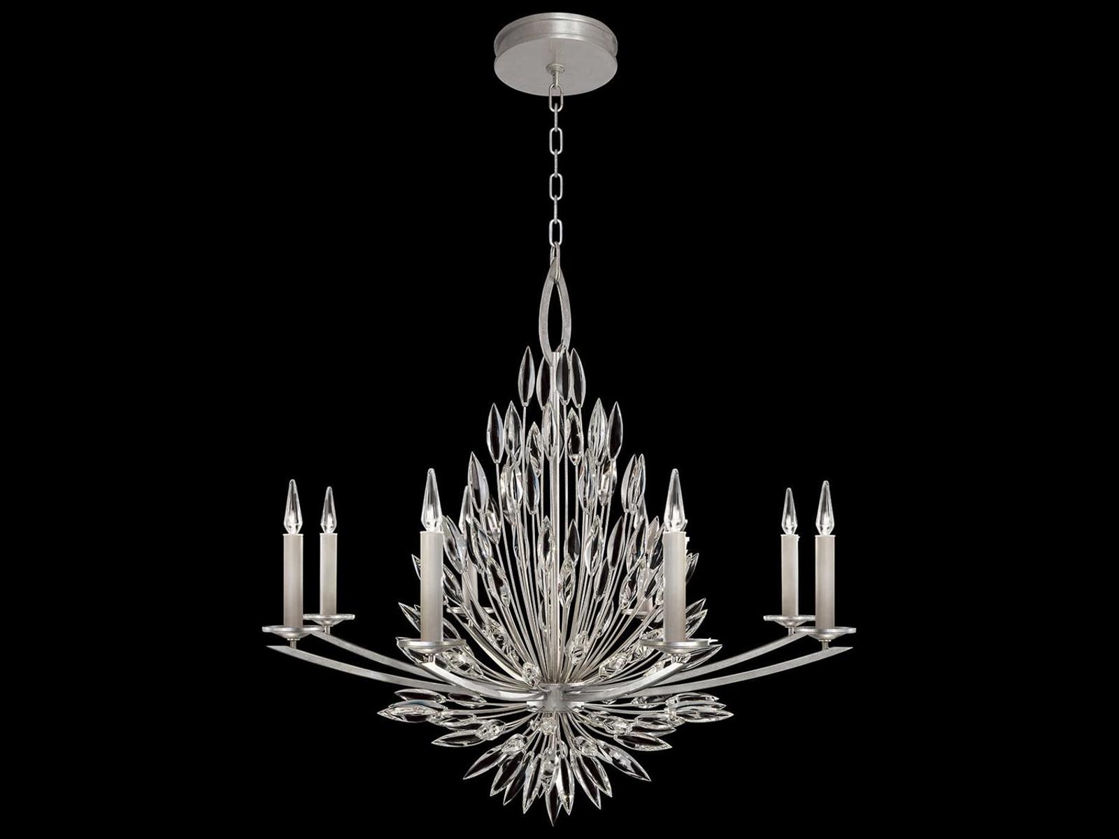 Fine Art Handcrafted Lighting Lily Buds 8-Light Crystal Chandelier in Gold Leaf
