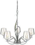 Flora Vintage Platinum 5 Arm Chandelier With Clear Glass