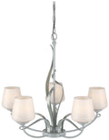 Flora Vintage Platinum 5 Arm Chandelier With Opal Glass