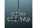 Fontana Arte Accent Chandelier with Black Finish and Glass Diffusers