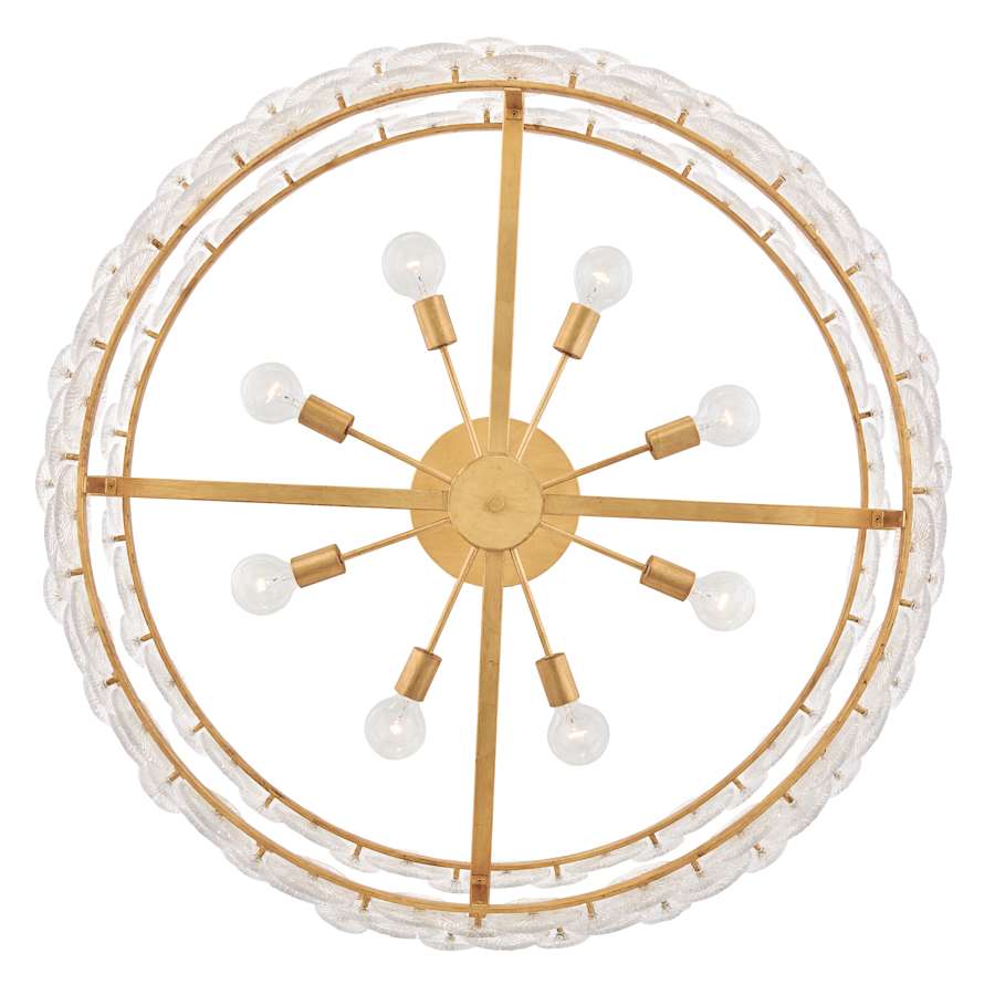 Fredrick Ramond Rene 8 Light 45" Wide Ring Chandelier with Pressed Glass Disks