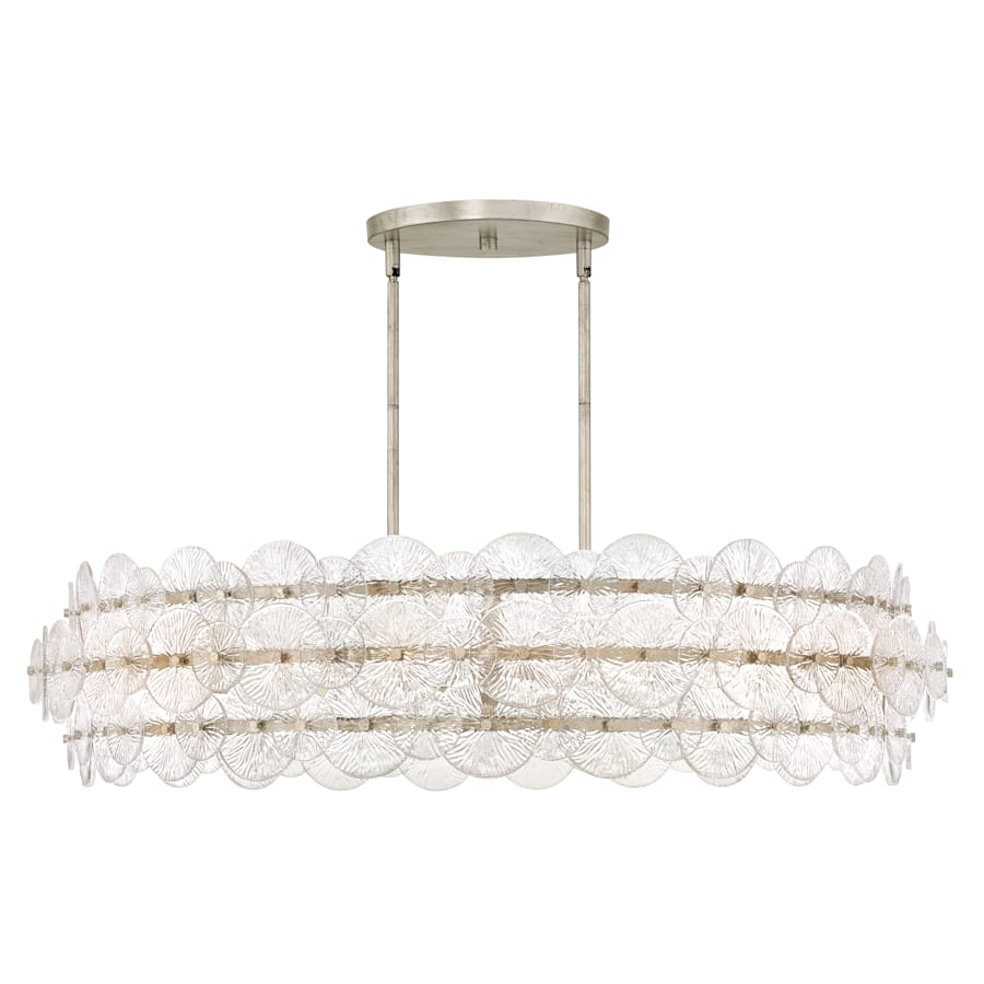 Fredrick Ramond Rene 8 Light 45" Wide Ring Chandelier with Pressed Glass Disks