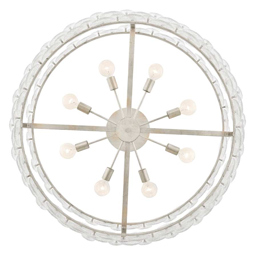 Fredrick Ramond Rene 8 Light 45" Wide Ring Chandelier with Pressed Glass Disks