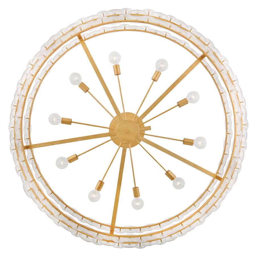 Fredrick Ramond Rene 10 Light 60" Wide Ring Chandelier with Pressed Glass Disks