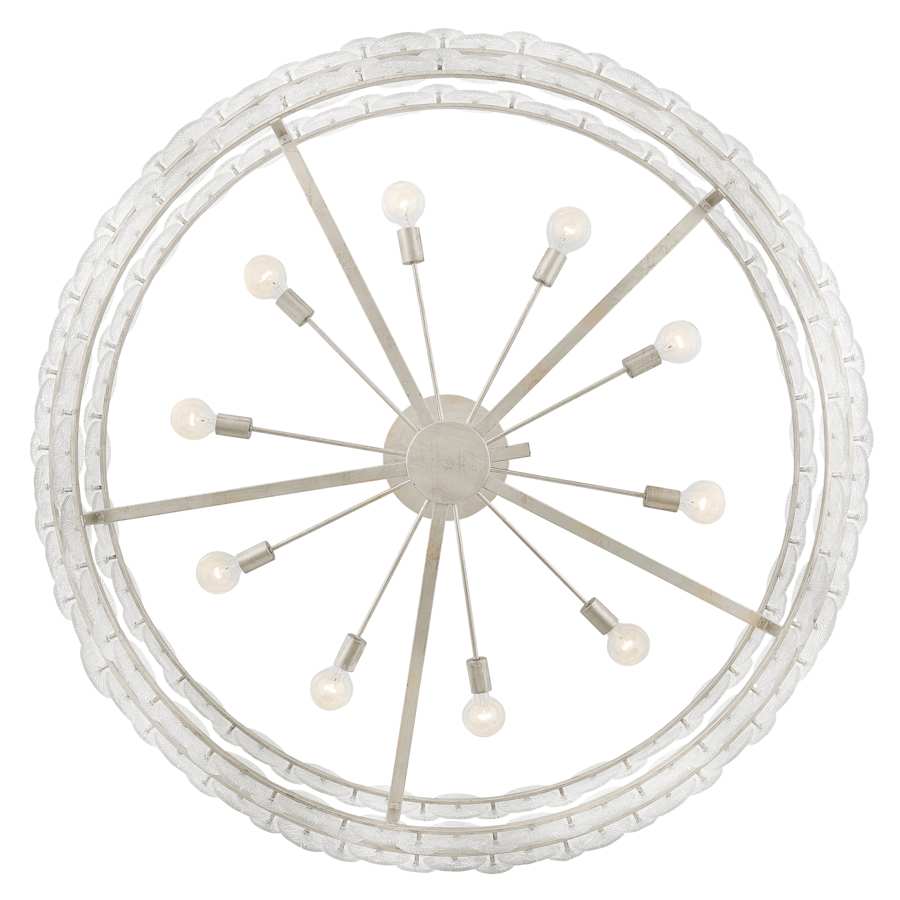Fredrick Ramond Rene 10 Light 60" Wide Ring Chandelier with Pressed Glass Disks