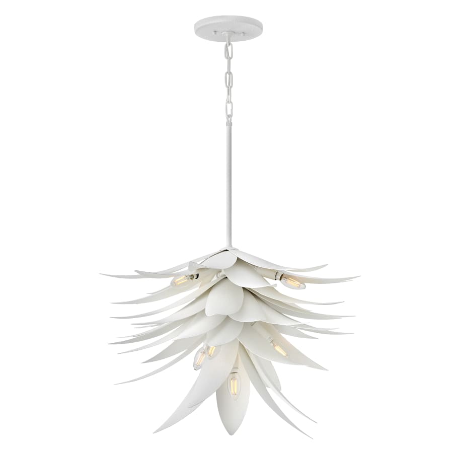 Fredrick Ramond Agave 7 Light 26" Wide Taper Candle Pendant with Hand Sculpted Steel Leaves